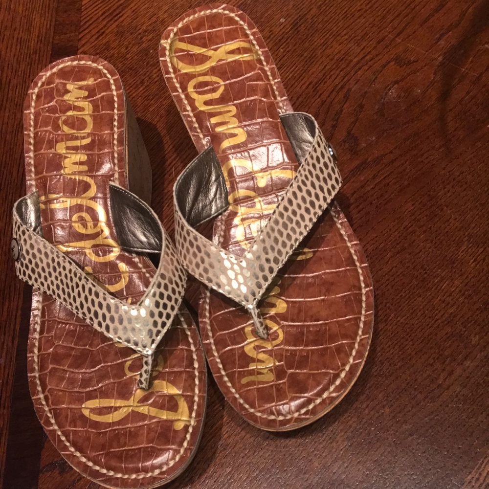 SAM EDELMAN wedge dressy flip flops